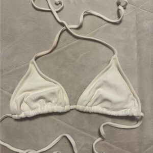 Target White Triangle Tie Bikini Top